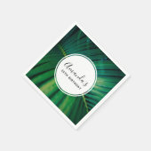 グリーンリーフパームフォンドトロピカル自然誕生日 スタンダードカクテルナプキン (角)