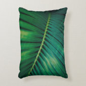グリーンリーフパームフォンド熱帯自然写真 アクセントクッション (正面(垂直))