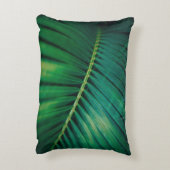 グリーンリーフパームフォンド熱帯自然写真 アクセントクッション (裏面(縦))
