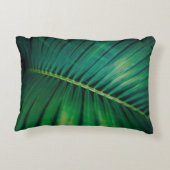 グリーンリーフパームフォンド熱帯自然写真 アクセントクッション (裏面)