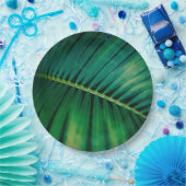 グリーンリーフパームフォンド熱帯自然写真 ペーパープレート (パーティー)