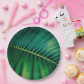 グリーンリーフパームフォンド熱帯自然写真 ペーパープレート (パーティー)