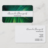 グリーンリーフパームフォンド熱帯自然写真 名刺 (正面/裏面)