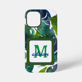 グリーンリーフフィロデンドロンの葉の植物学 iPhone 12 MINIケース