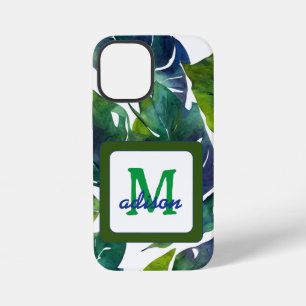 グリーンリーフフィロデンドロンの葉の植物学 iPhone 12 MINIケース