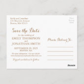 グリーンリーフフォトウェディング日付はがきを保存 ポストカード (裏面)