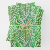 グリーンリーフプリントギフト包装紙フラットシート ラッピングペーパーシート (インサイチュ)