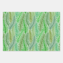 グリーンリーフプリントギフト包装紙フラットシート ラッピングペーパーシート