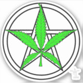 グリーンリーフペンタグラムシール シール (正面)