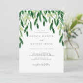 グリーンリーフボタニカルウォーター結婚カラー 招待状 (スタンド正面)