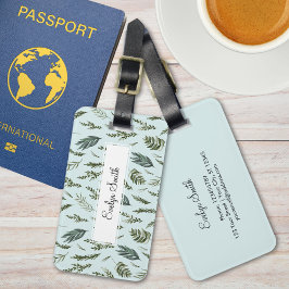 グリーンリーフボタニカルパターン ラゲッジタグ