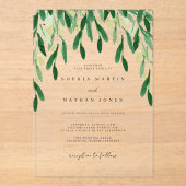 グリーンリーフボタニッ結婚クス アクリル招待状 (正面)