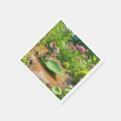 グリーンリーフボートを漕ぐマウス スタンダードカクテルナプキン (角)