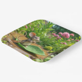 グリーンリーフボートを漕ぐマウス ペーパープレート (傾斜あり)