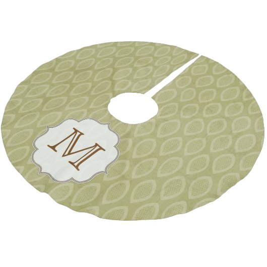 グリーンリーフモティーパットモノグラムイニシャルツリースカート ブラッシュドポリエステルツリースカート (アングル)