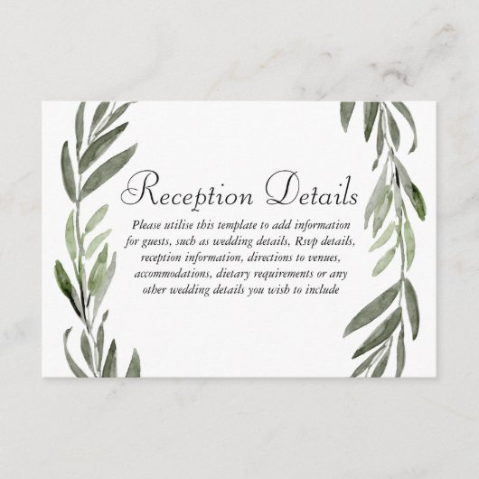 グリーンリーフリースの結婚式披露宴の詳細 エンクロージャーカード (正面)