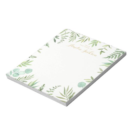 グリーンリーフリースパーソナライズされたメモ帳 ノートパッド (回転)