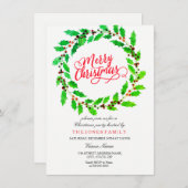 グリーンリーフリースファミリークリスマスパーティー招待状 招待状 (正面/裏面)