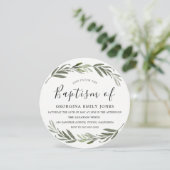 グリーンリーフリースボーイガールバプテスマ《キリスト教》洗礼式や命名式 招待状 (スタンド正面)