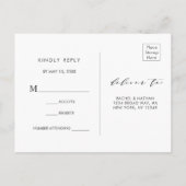 グリーンリーフリース植物結婚式RSVP インビテーションポストカード (裏面)