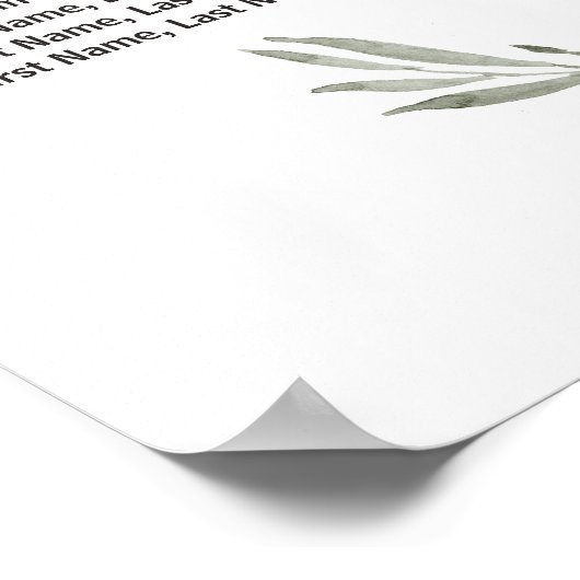 グリーンリーフリース結婚の座席表 ポスター (角)