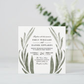 グリーンリーフリース結婚式招待状 招待状 (スタンド正面)