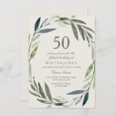 グリーンリーフリース50thバースデーパーティーへの招待 招待状 (正面/裏面)