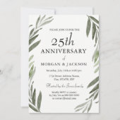 グリーンリーフリース 25周年結婚記念日招待状 招待状 (正面)