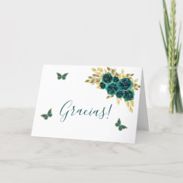 グリーンリーフローラキンセアニラサンキューカード サンキューカード