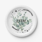 グリーンリーフローラスカイスター誕生祝い ペーパープレート (正面)