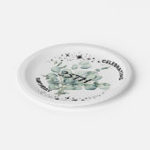 グリーンリーフローラスカイスター誕生祝い ペーパープレート (アングル)