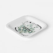 グリーンリーフローラスカイスター誕生祝い ペーパープレート (傾斜あり)