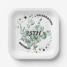 グリーンリーフローラスカイスター誕生祝い ペーパープレート