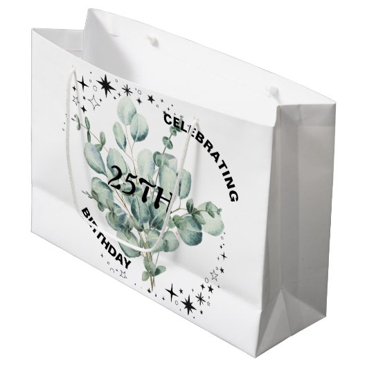 グリーンリーフローラスカイスター誕生祝い ラージペーパーバッグ (正面アングル)