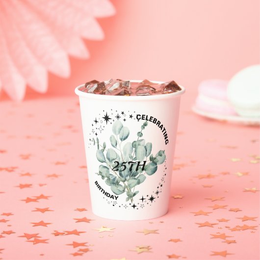 グリーンリーフローラスカイスター誕生祝い 紙コップ (インサイチュ)