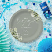 グリーンリーフローラセージグリーン婚約パーティ ペーパープレート (パーティー)