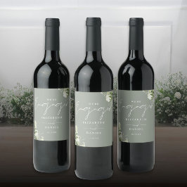 グリーンリーフローラセージグリーン婚約パーティ ワインラベル