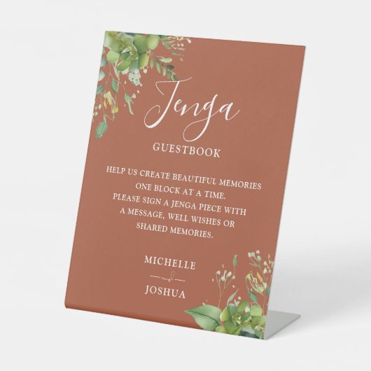 グリーンリーフローラテラコッタジェン結婚ガズゲストブック 台座サイン (正面)