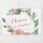 グリーンリーフローラバラミニワきらめくインボトルラ スパークリングワインラベル (シングルラベル)