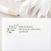 グリーンリーフローラミニマル差出人住所ラベル ラベル (インサイチュ)