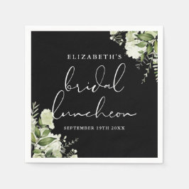 グリーンリーフローラ白黒ブライダル昼食会 スタンダードカクテルナプキン