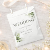 グリーンリーフローラ結婚タイポグラフィ フェイバーバッグ (クリップ留めされた状態)