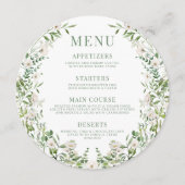 グリーンリーフローラ結婚ボーホラウンドのメニューカードプレート メニュー (正面)