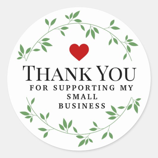 グリーンリーフ丸葉型 |感謝していあなた ラウンドシール (正面)