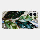 グリーンリーフ大理石ゴールドデザインのスマホケース Case-Mate iPhoneケース (裏面 (横))