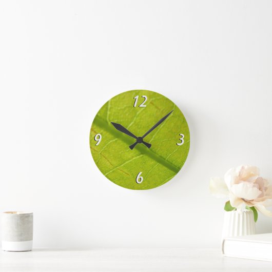 グリーンリーフ植物学自然撮影 ラウンド壁時計 (ホーム)