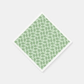 グリーンリーフ植物模様グリーン スタンダードカクテルナプキン (角)