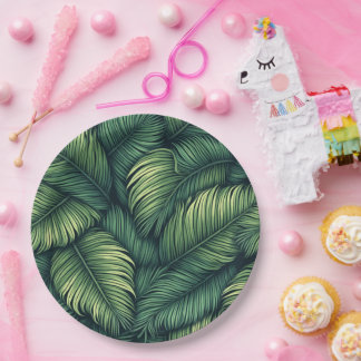 グリーンリーフ正方形パーティープレート ペーパープレート