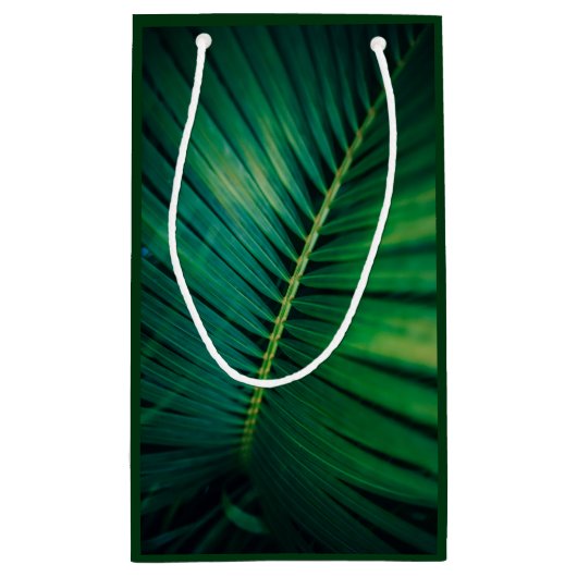 グリーンリーフ熱帯林自然写真ありがとう スモールペーパーバッグ (裏面)