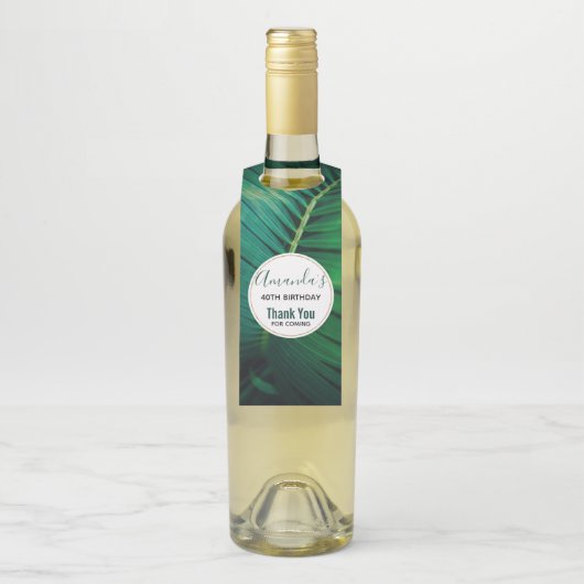 グリーンリーフ熱帯林自然写真ありがとう ボトルネックタグ (ボトル)